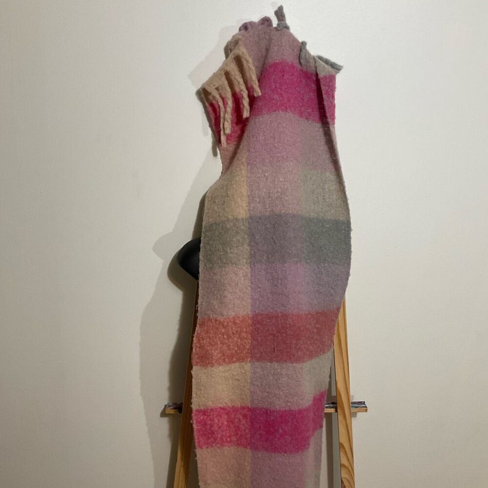 Soft Checked Tassel scarf pink one size - Picture 3 of 6